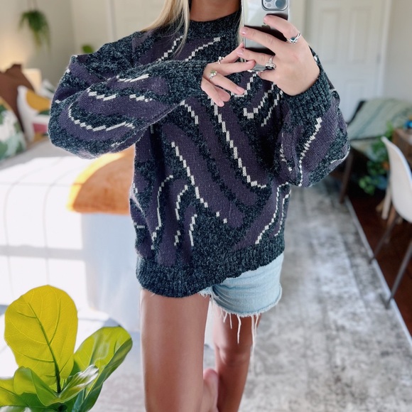 Vintage Sweaters - Vintage 🦄 || Retro Speckled Crew Knit